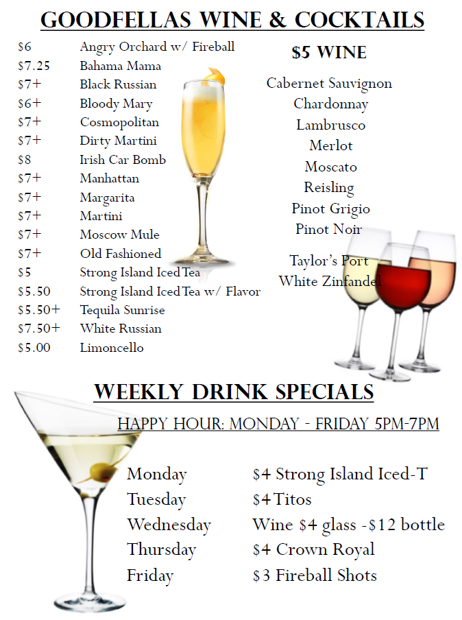 Our Menu – GoodFella's Restaurant & Tavern